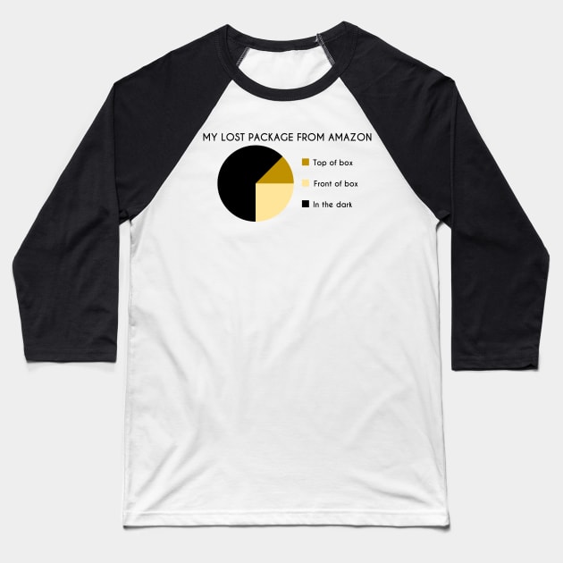 My Lost Package From Amazon Pie Chart Baseball T-Shirt by inotyler